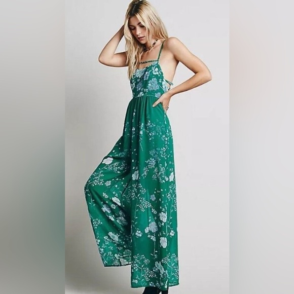 Free People Green Floral Jumpsuit - Picture 2 of 7